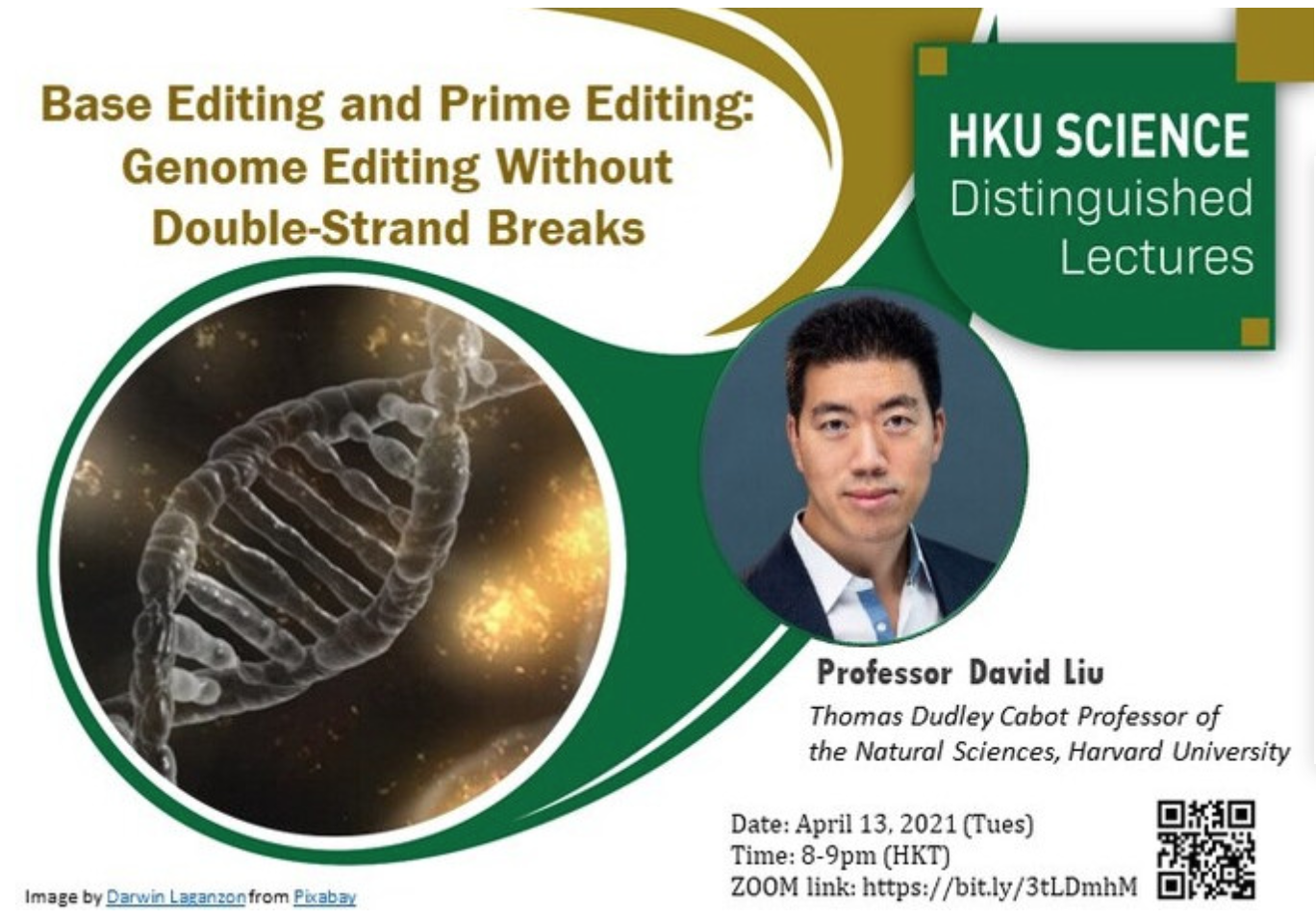 卓越讲座系列：Base Editing and Prime Editing: Genome Editing Without Double-Strand Breaks